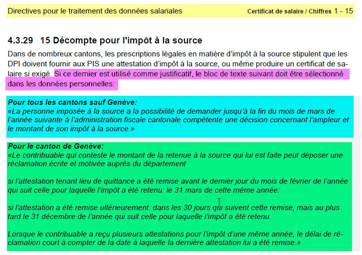 Printscreen Text Lohnausweis