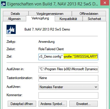 Printscreen Rolecenter NAV2013r2 Profile